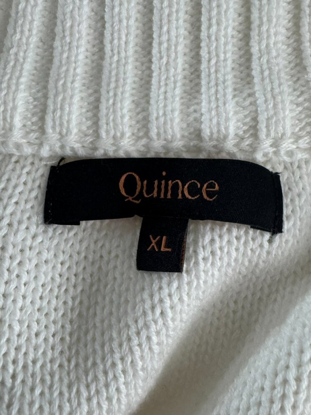 Quince Organic Cotton Cropped Cardigan Sweater Womens XL Ivory Solid FS-1541 - Picture 7 of 9